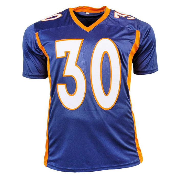 Terrell Davis Signed SB Champs Inscription Denver Pro Blue Football Jersey (JSA) - RSA