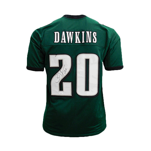 Brian Dawkins Signed Philadelphia Green Football Jersey (JSA) - RSA