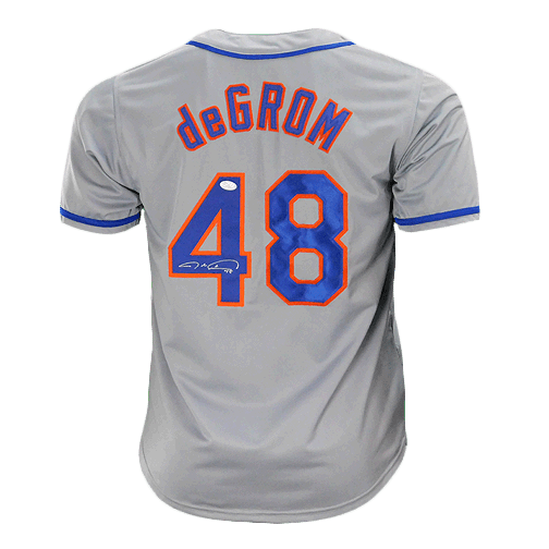 Jacob deGrom Signed New York Grey Baseball Jersey (JSA) - RSA