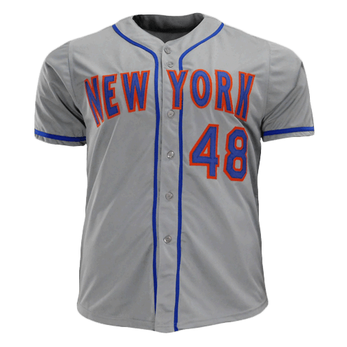 Jacob deGrom Signed New York Grey Baseball Jersey (JSA) — RSA