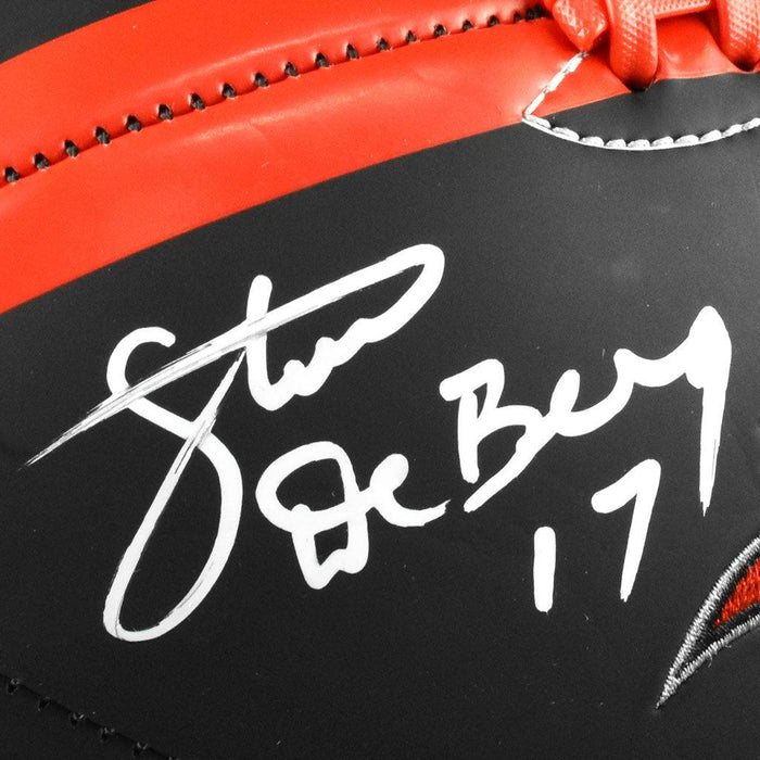 Steve DeBerg Signed Tampa Bay Buccaneers Official NFL Team Logo Black Football (JSA) - RSA