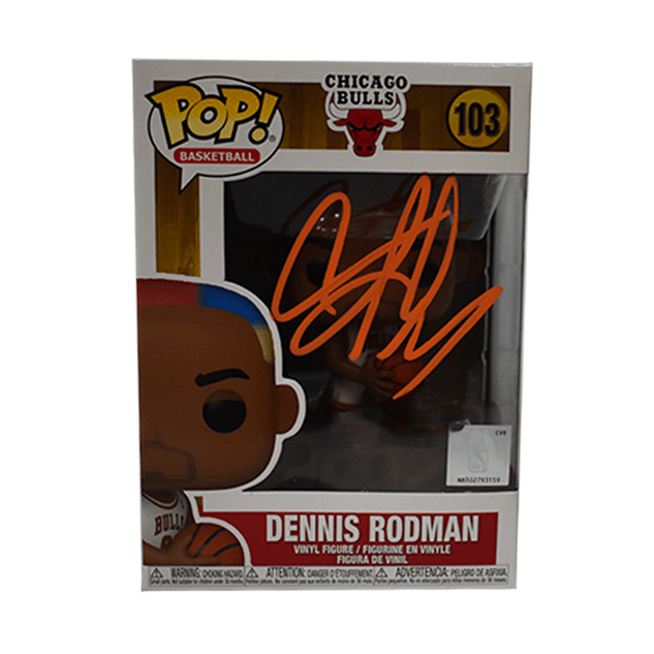 Dennis Rodman Signed Chicago Bulls NBA Funko POP Vinyl Figure Orange Ink (JSA) - RSA