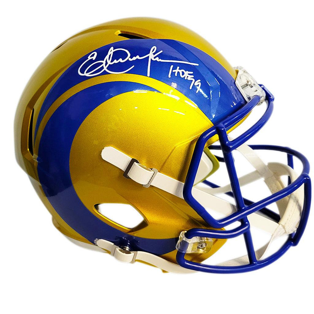 Eric Dickerson Signed Los Angeles Rams Flash Speed Full-Size Replica Football Helmet (Beckett) - RSA