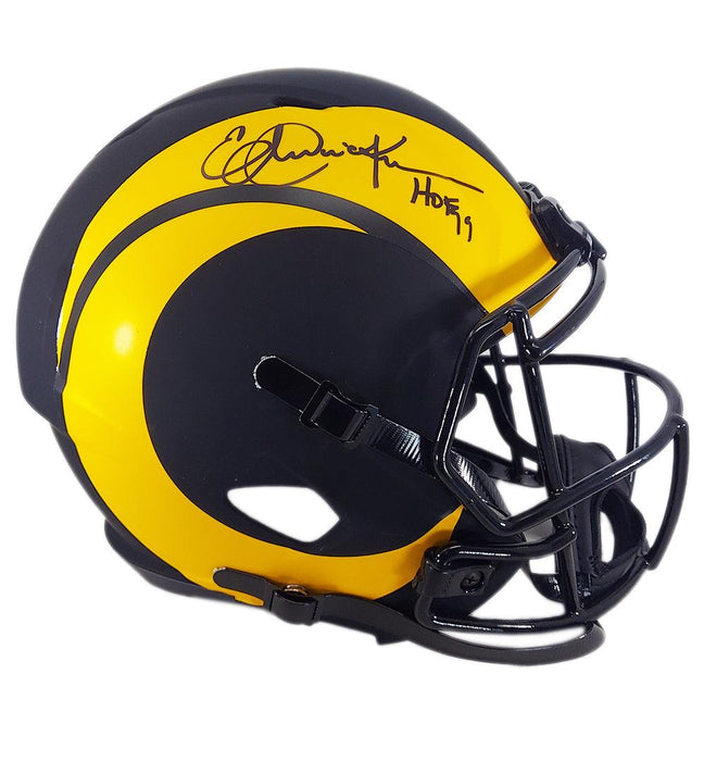 Eric Dickerson Signed HOF 99 Inscription Los Angeles Rams Eclipse Speed Full-Size Football Helmet (Beckett) - RSA