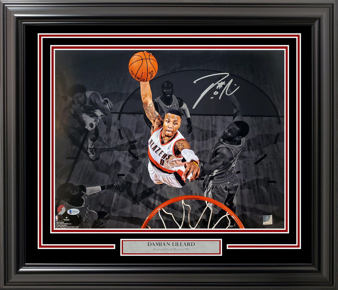 Damian Lillard Autographed Framed 16x20 Photo Portland Trail Blazers Beckett BAS Stock #197156 - RSA