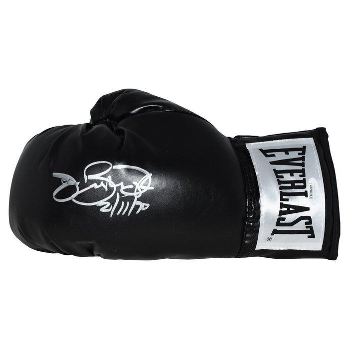 James "Buster" Douglas Autographed Boxing Glove Black 2-11-90 Inscription (JSA) - RSA