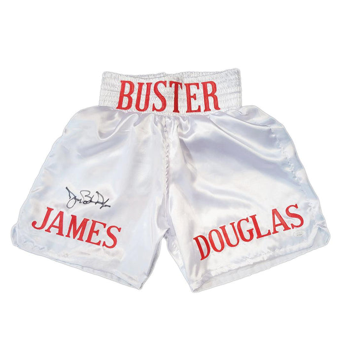 James "Buster" Douglas Autographed White Boxing Trunks (JSA) - RSA