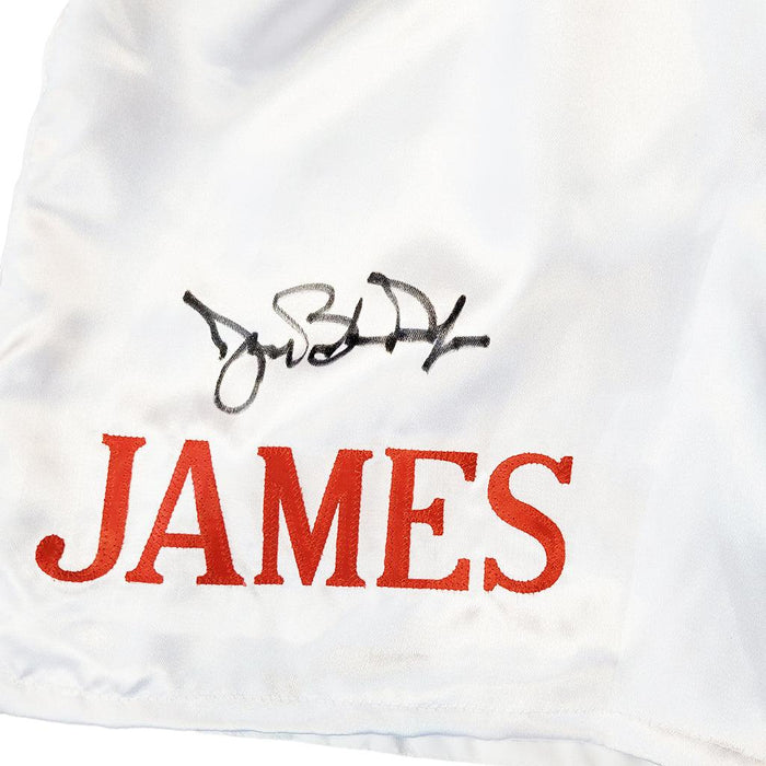 James "Buster" Douglas Autographed White Boxing Trunks (JSA) - RSA