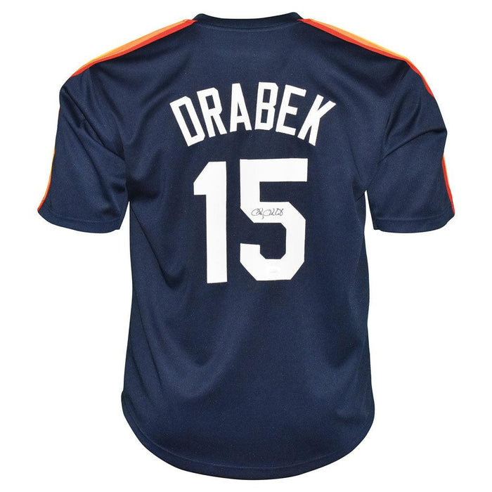 Doug Drabek Signed Houston Blue Baseball Jersey (JSA) - RSA