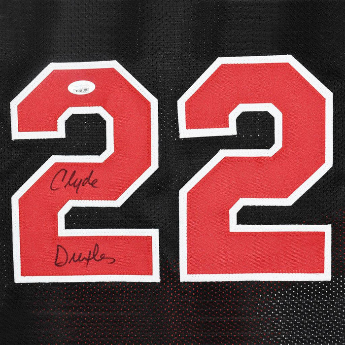 Clyde Drexler Signed Portland Pro Black Basketball Jersey (JSA) - RSA