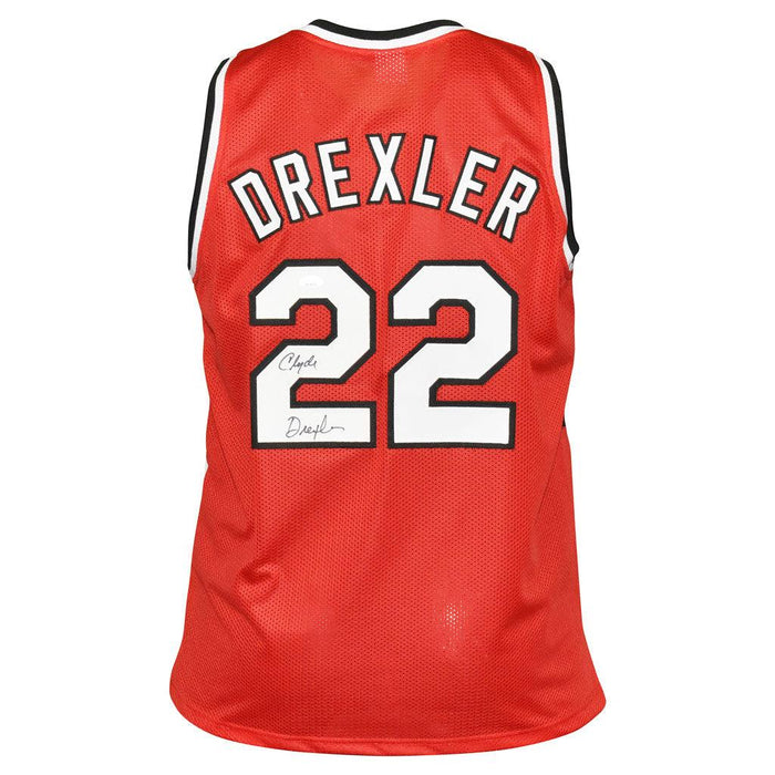 Clyde Drexler Signed Portland Pro Red Basketball Jersey (JSA) - RSA