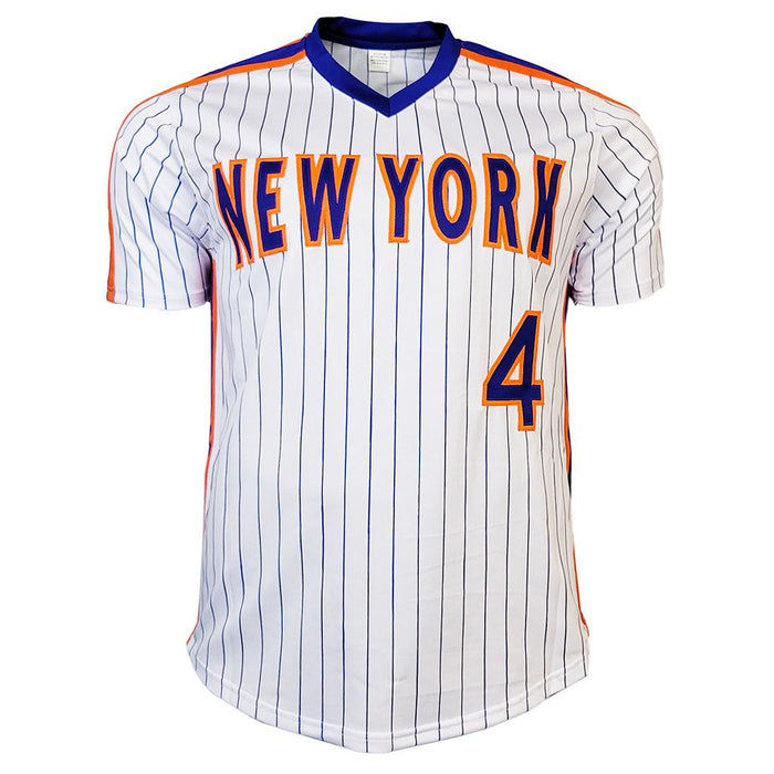 Lenny Dykstra Signed New York White Pinstripe Baseball Jersey (JSA) - RSA