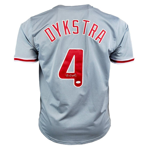 Lenny Dykstra Signed Philadelphia Grey Baseball Jersey (JSA) - RSA