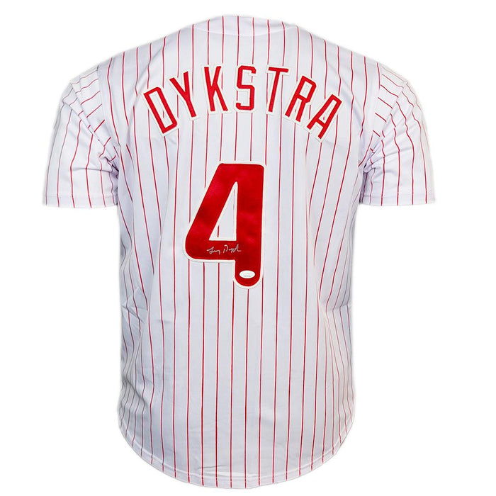 Lenny Dykstra Signed Philadelphia White Pinstripe Baseball Jersey (JSA) - RSA