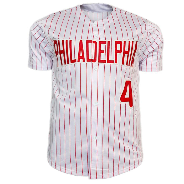 Lenny Dykstra Signed Philadelphia White Pinstripe Baseball Jersey (JSA) - RSA