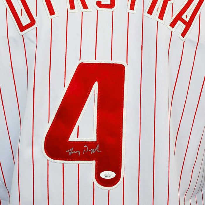 Lenny Dykstra Signed Philadelphia White Pinstripe Baseball Jersey (JSA) - RSA