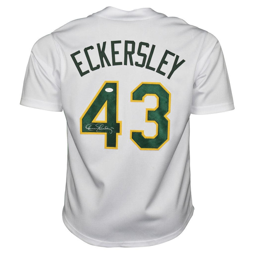 Dennis Eckersley Signed Oakland White Baseball Jersey (JSA) - RSA