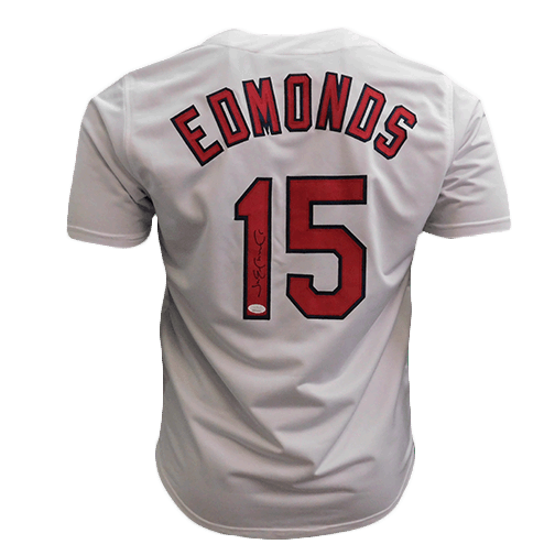 Jim Edmonds Autographed St. Louis Pro Style Baseball Jersey White (JSA) - RSA