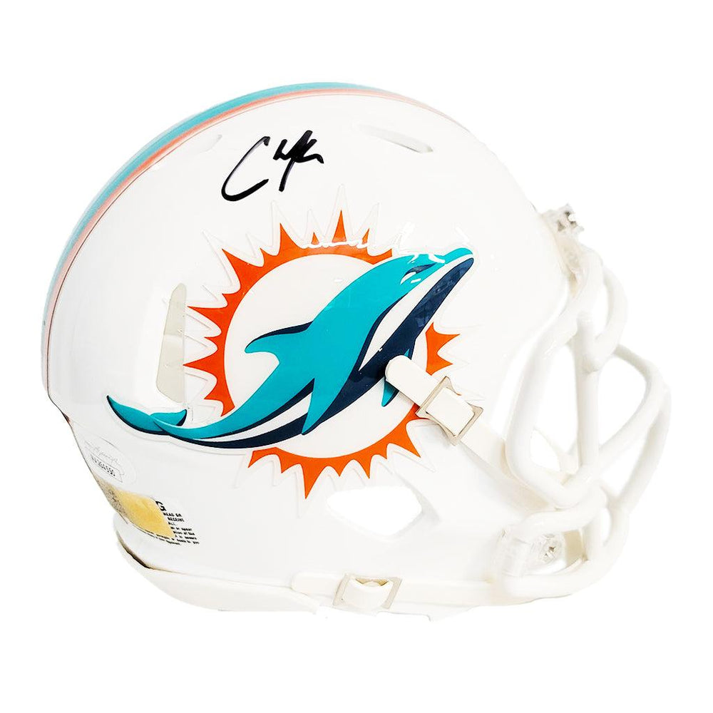 Chase Edmonds Signed Miami Dolphins Speed Mini Replica Football Helmet (JSA) - RSA
