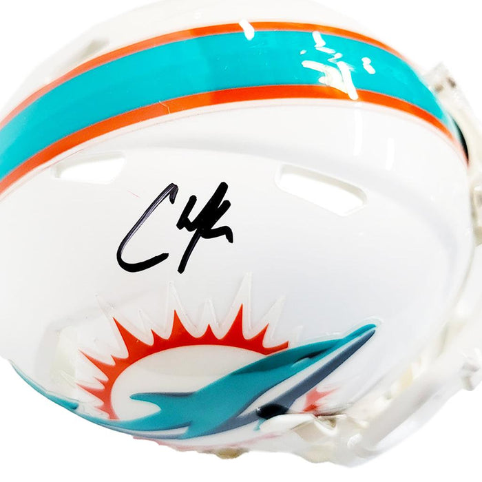 Chase Edmonds Signed Miami Dolphins Speed Mini Replica Football Helmet (JSA) - RSA
