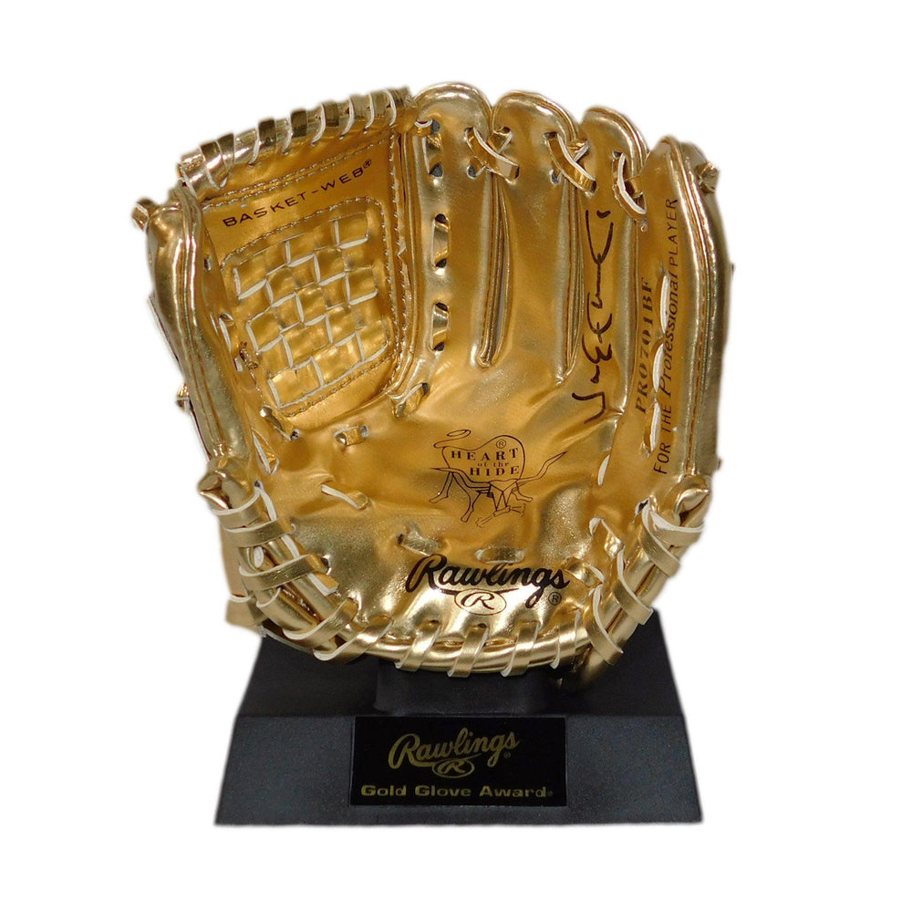 Jim Edmonds Autographed Mini Gold Rawlings Baseball Glove (JSA) - RSA