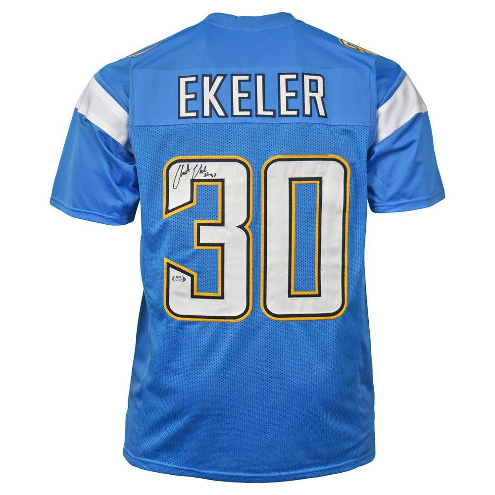 Austin Ekeler Signed Pro-Edition Light Blue Football Jersey (PSA) - RSA