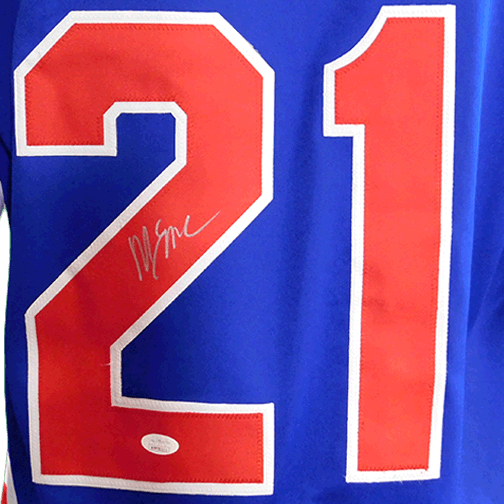 Mike Eruzione Autographed Team USA Olympic Jersey Blue (JSA) - RSA