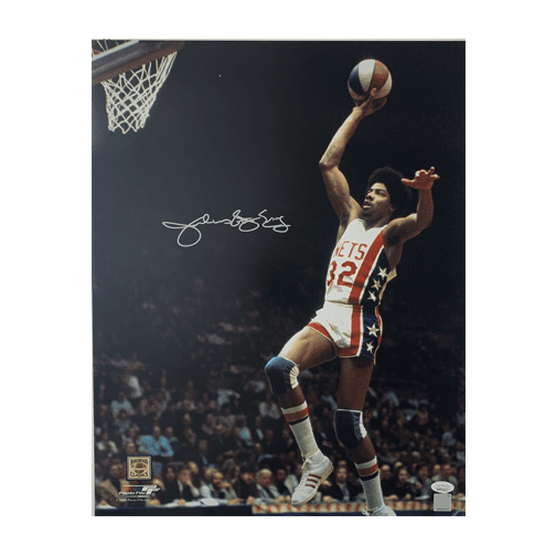 Julius Erving "Dr. J" Autographed 16 x 20 Nets Basketball Photo (JSA) - RSA