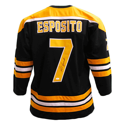 Phil Esposito Pro Style Autographed Hockey Jersey Black (JSA) - RSA