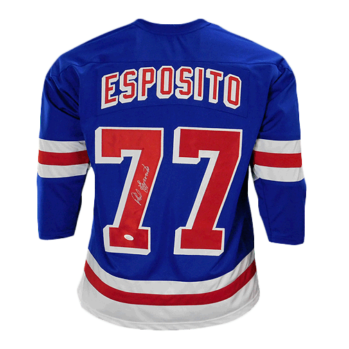 Phil Esposito Signed New York Blue Hockey Jersey (JSA) - RSA
