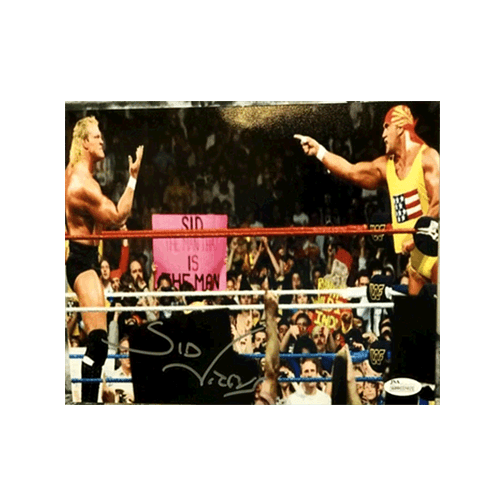 Sid Vicious Pro Wrestling Autographed 8 x 10 Photo vs. Hulk Hogan (JSA) - RSA