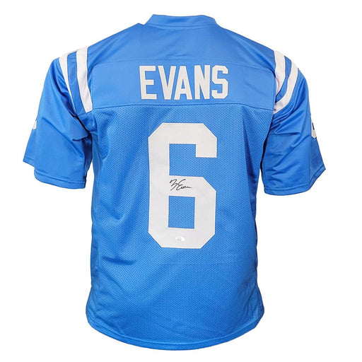 Zach Evans Signed Ole Miss College Light Blue Football Jersey (JSA) - RSA