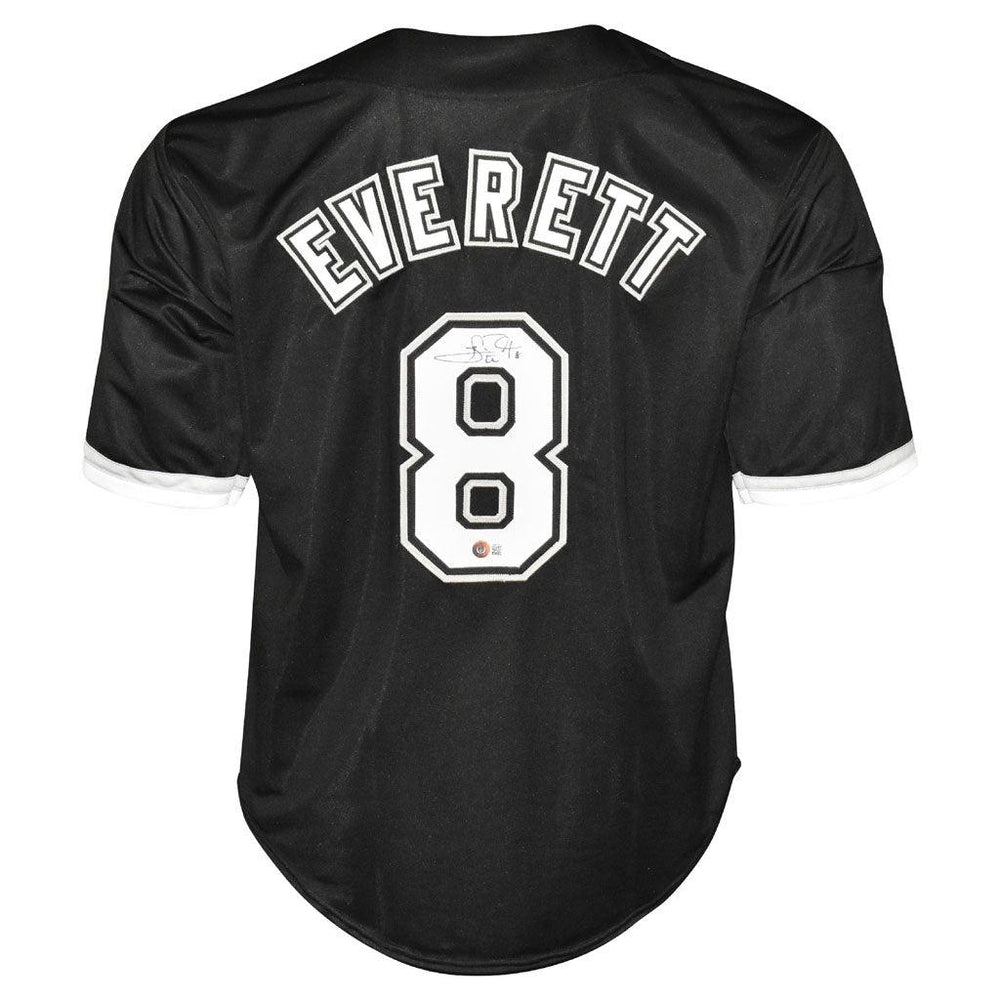 Carl Everett Signed Chicago Black Baseball Jersey (Beckett) - RSA