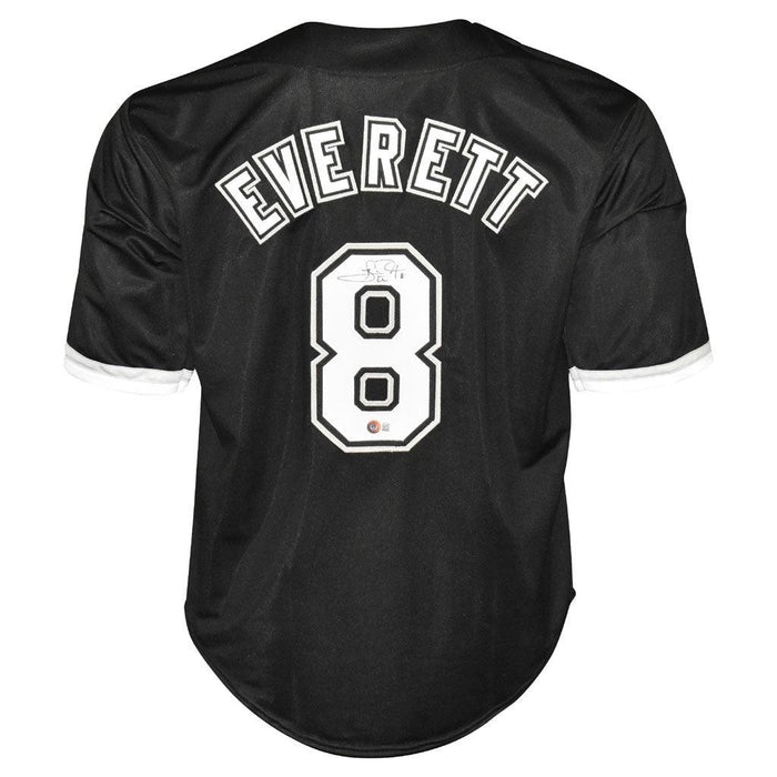 Carl Everett Signed Chicago Black Baseball Jersey (Beckett) - RSA