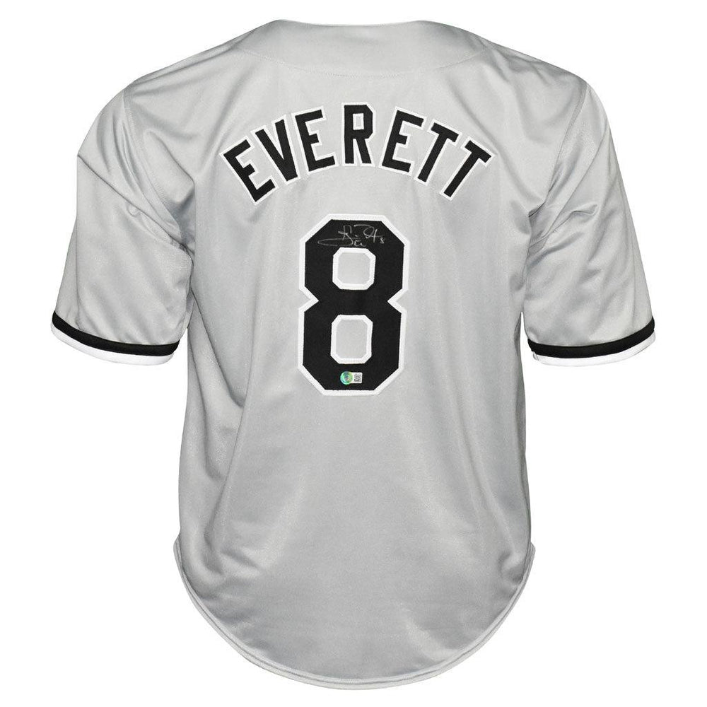 Carl Everett Signed Chicago Grey Baseball Jersey (Beckett) - RSA
