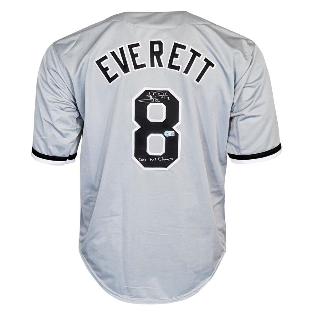 Carl Everett Signed 2005 WS Champs Inscription Chicago Grey Baseball Jersey (Beckett) - RSA