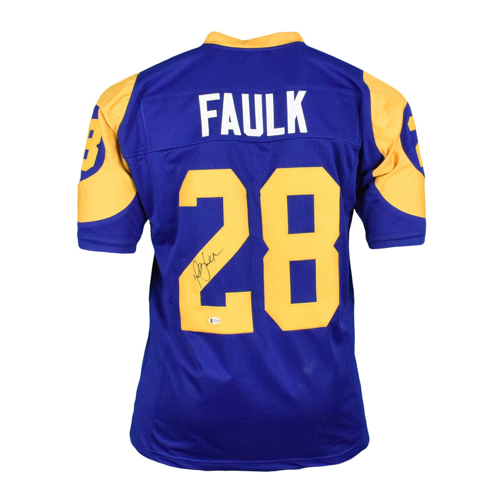 Marshall Faulk Signed Pro-Edition Blue Football Jersey (JSA) - RSA