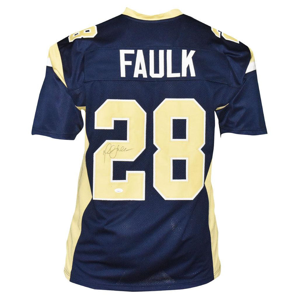 Marshall Faulk Signed St. Louis Blue Football Jersey (JSA) - RSA