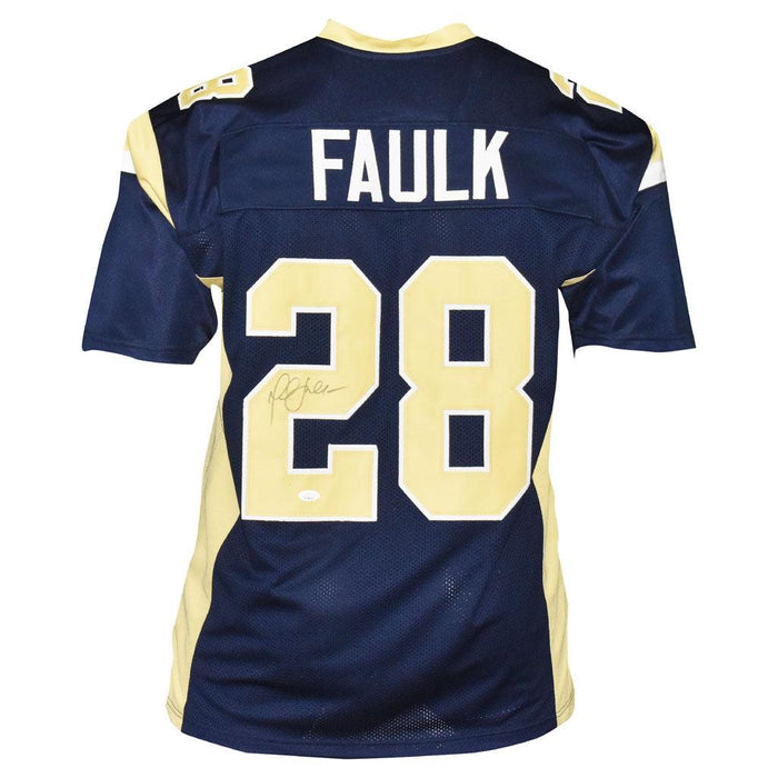 Marshall Faulk Signed St. Louis Blue Football Jersey (JSA) - RSA