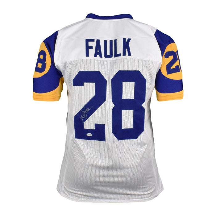 Marshall Faulk Signed Pro-Edition White Football Jersey (Beckett) - RSA