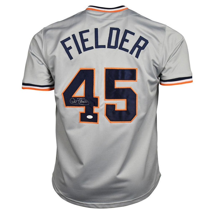 Cecil Fielder Signed Detroit Grey Baseball Jersey (JSA) - RSA