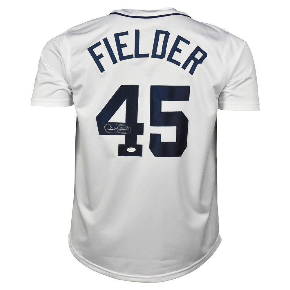 Cecil Fielder Signed Detroit White Baseball Jersey (JSA) — RSA