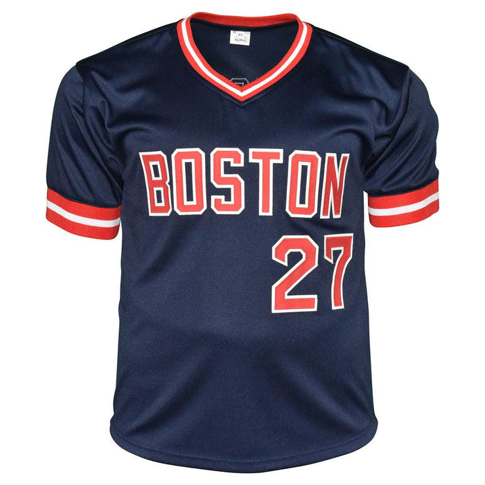 Carlton Fisk Signed Boston Blue Baseball Jersey (JSA) - RSA