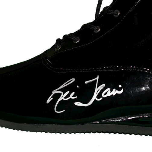 Ric Flair Autographed Black Pro Wrestling Full Size Boot (JSA) - RSA