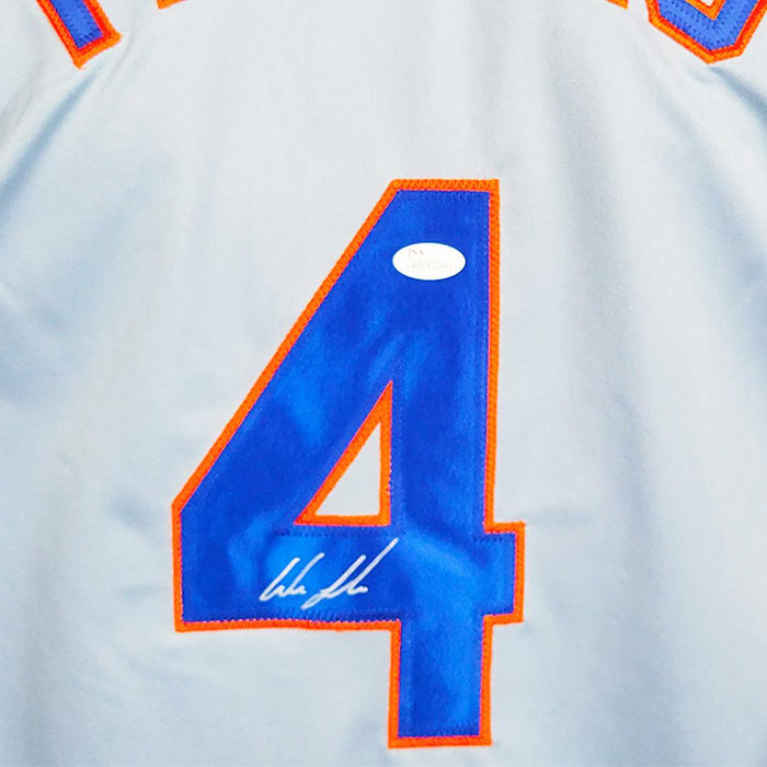 Wilmer Flores Signed New York Grey Baseball Jersey (JSA) - RSA