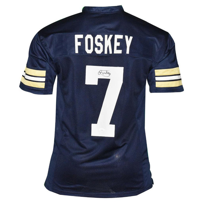 Isaiah Foskey Signed Notre Dame College Blue Football Jersey (JSA) - RSA
