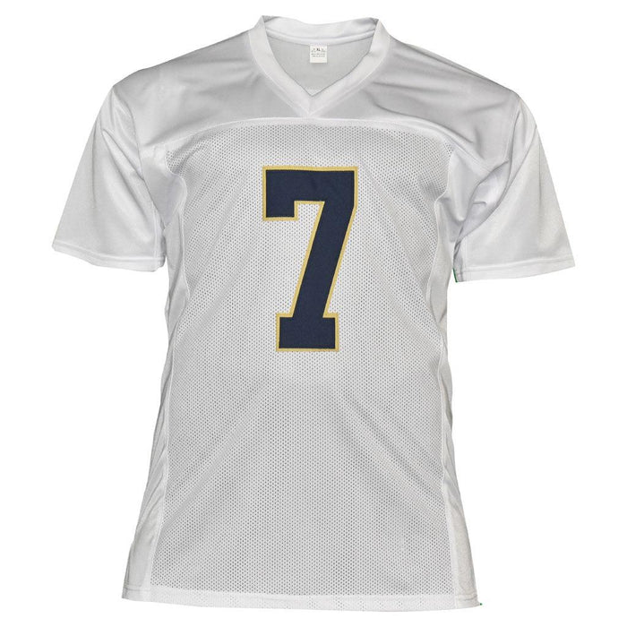 Isaiah Foskey Signed Notre Dame College White Football Jersey (JSA) - RSA