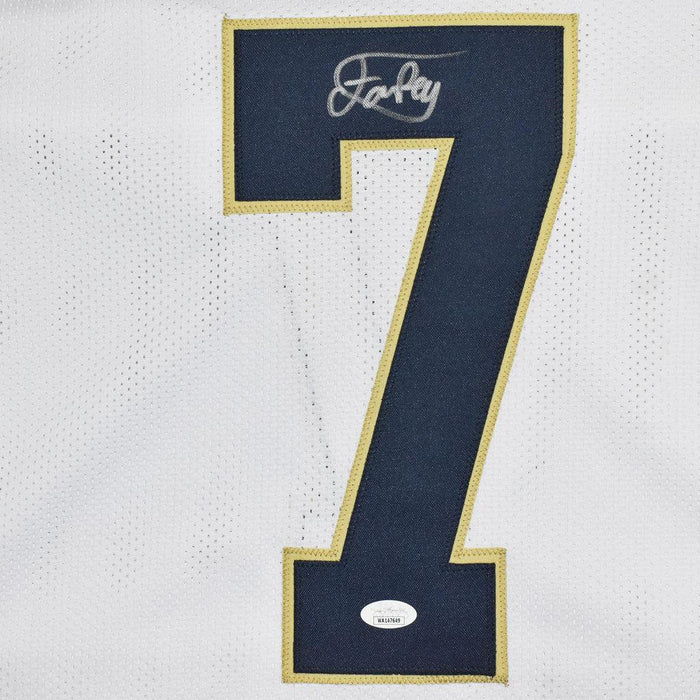 Isaiah Foskey Signed Notre Dame College White Football Jersey (JSA) - RSA