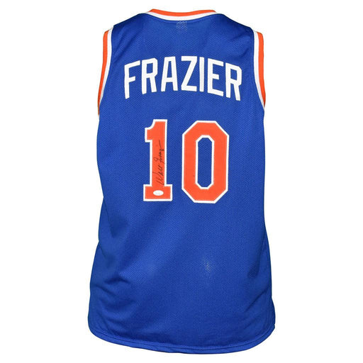 Walt Frazier Signed New York Pro Blue Basketball Jersey (JSA) - RSA