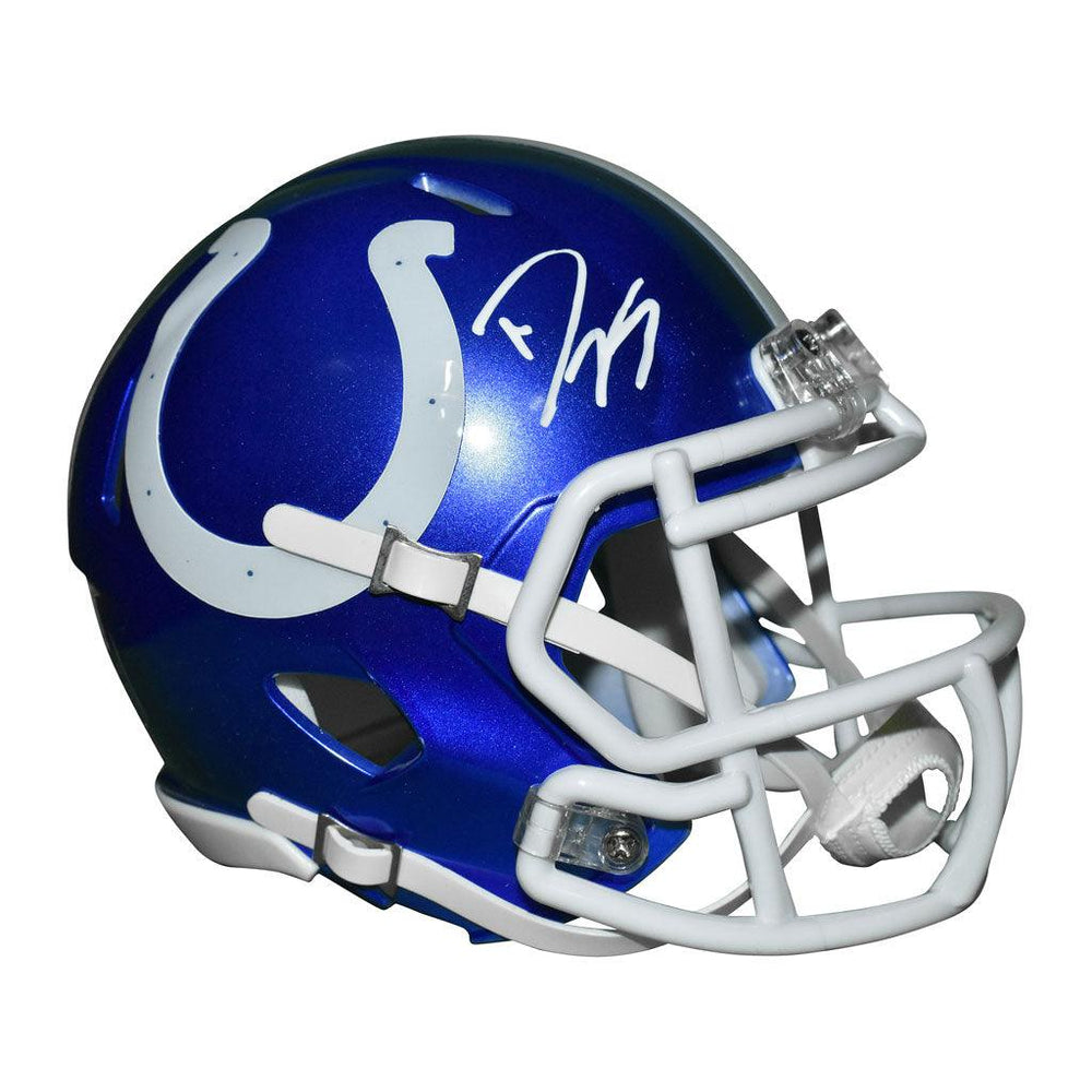 Dwight Freeney Signed Indianapolis Colts Flash Speed Mini Replica Football Helmet (JSA) - RSA